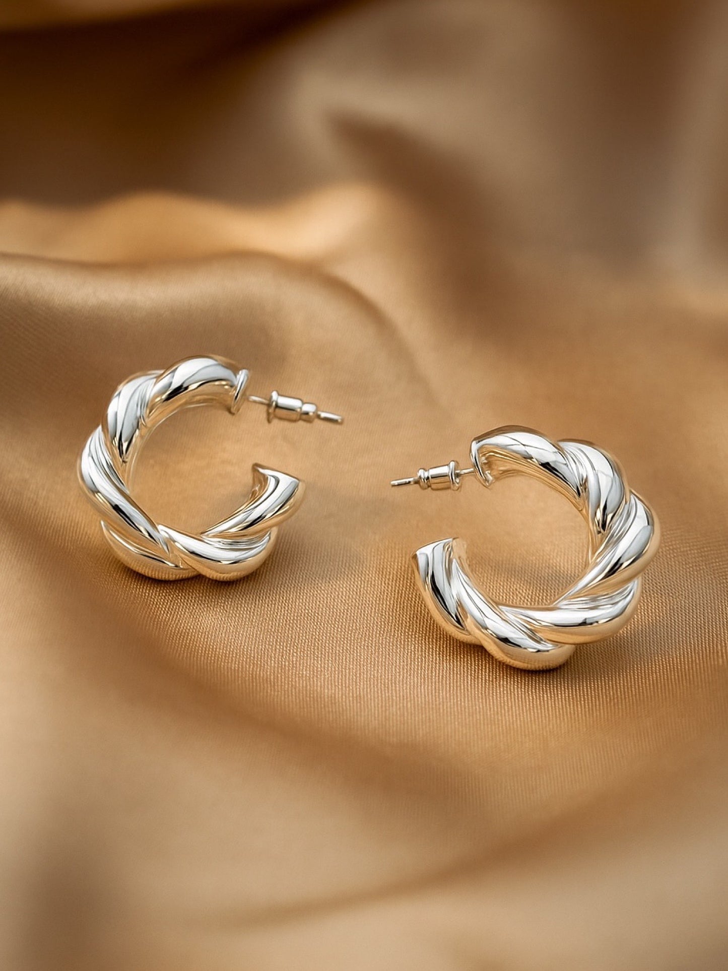 Twisted Chunky Hoop Western Earrings