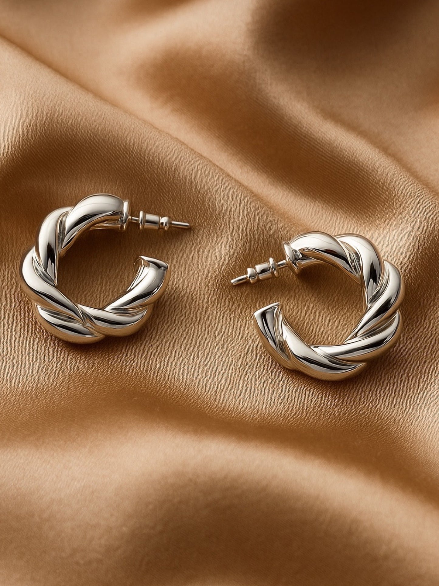 Twisted Chunky Hoop Western Earrings