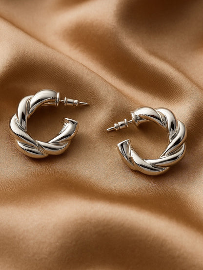 Twisted Chunky Hoop Western Earrings