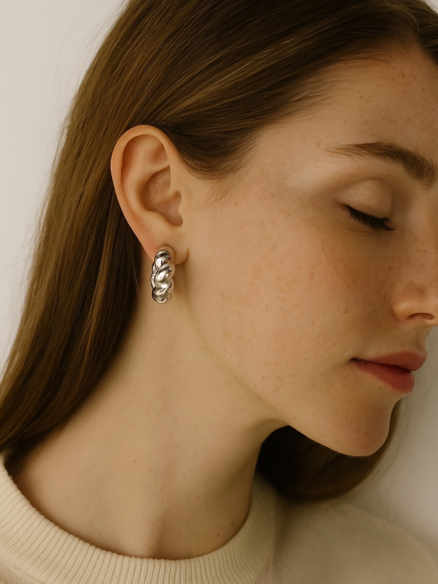 Twisted Chunky Hoop Western Earrings