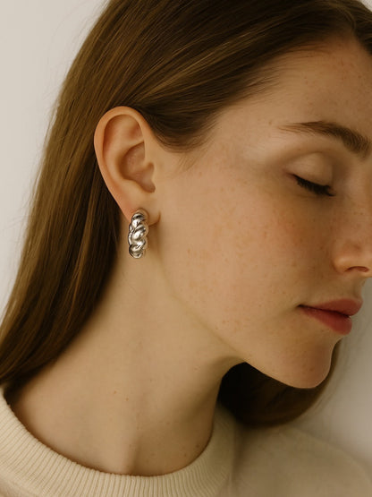 Twisted Chunky Hoop Western Earrings