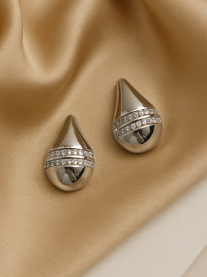 Silver Plated Teardrop Design Western Earrings