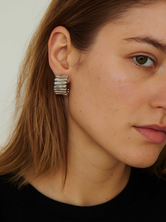 Bumpy Hoop Design Western Earrings