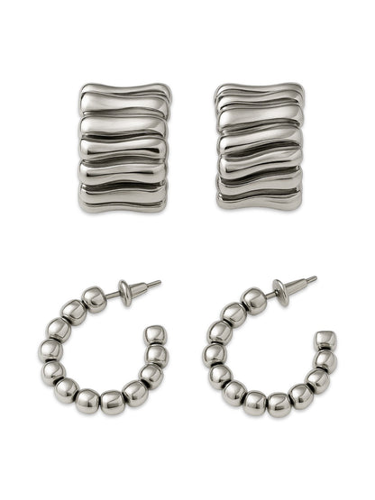 Bumpy Hoop Design Western Earrings
