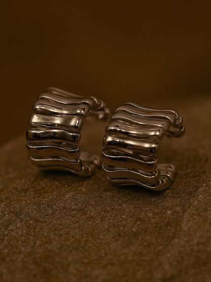 Bumpy Hoop Design Western Earrings