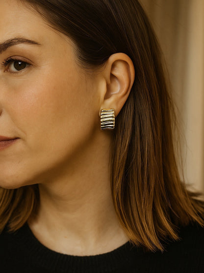 Bumpy Hoop Design Western Earrings