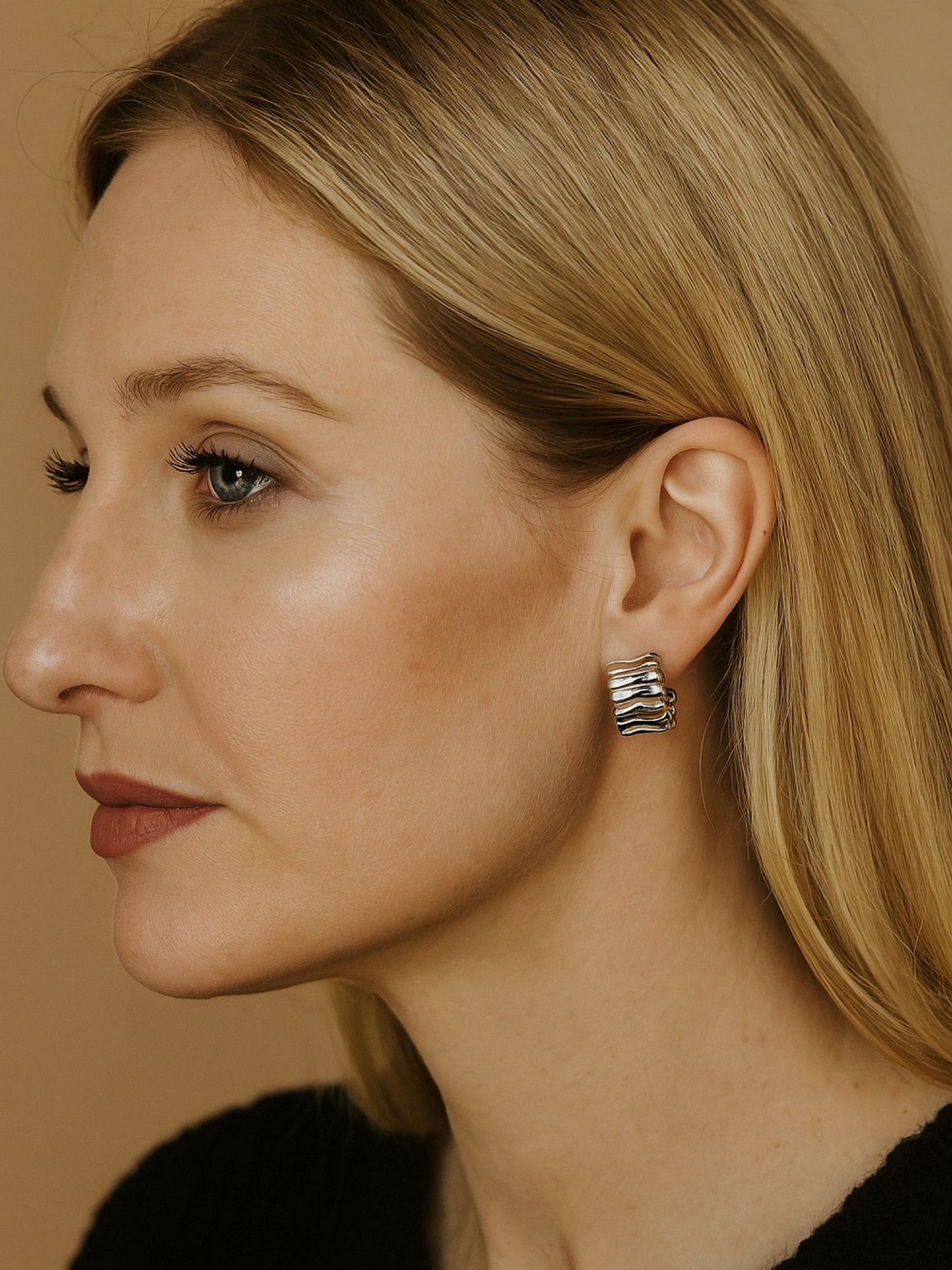 Bumpy Hoop Design Western Earrings
