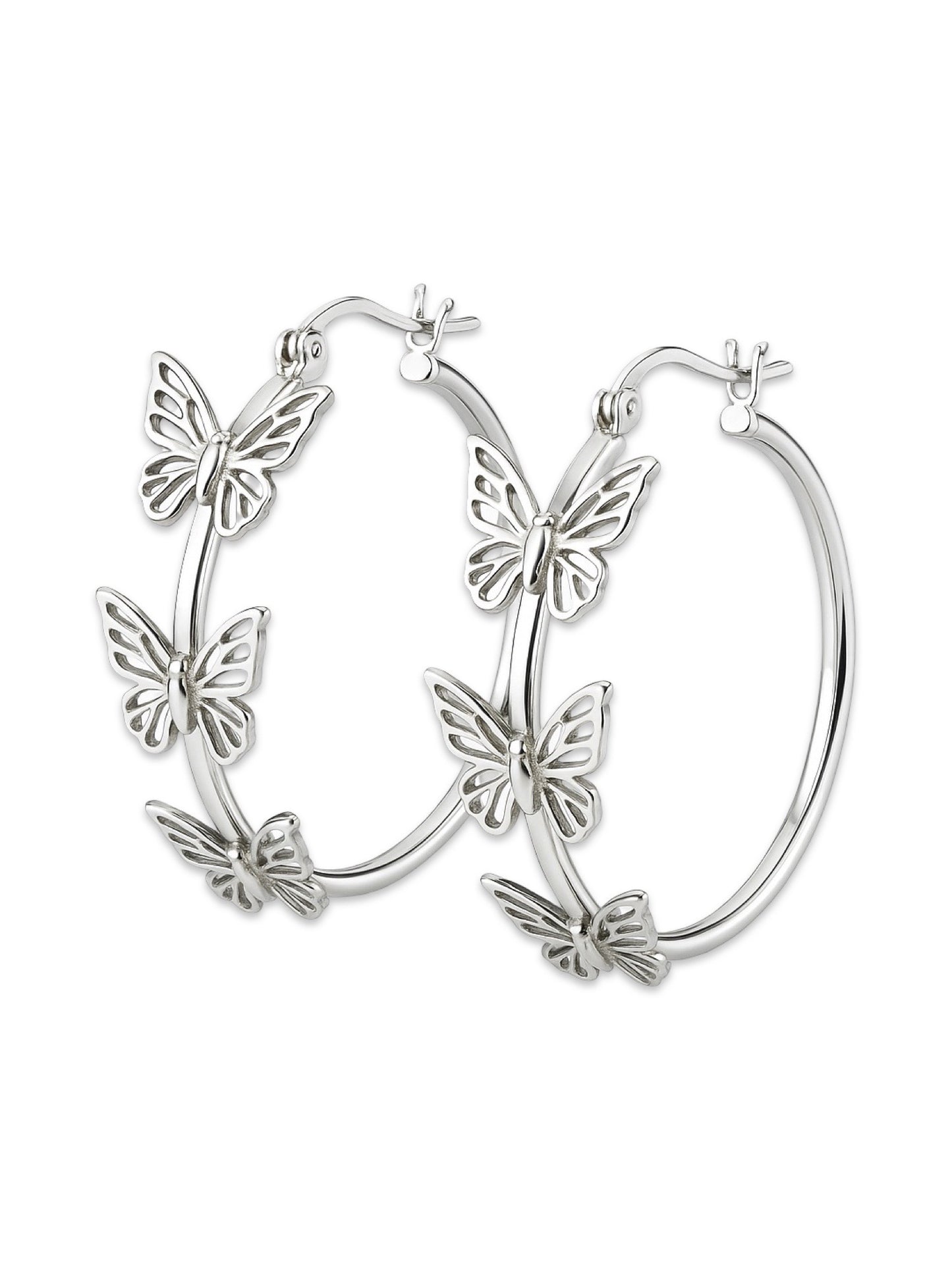 Butterfly Hoop Design Western Earrings
