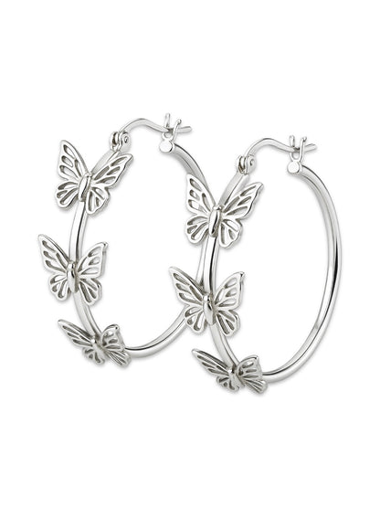 Butterfly Hoop Design Western Earrings