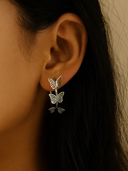 Butterfly Hoop Design Western Earrings