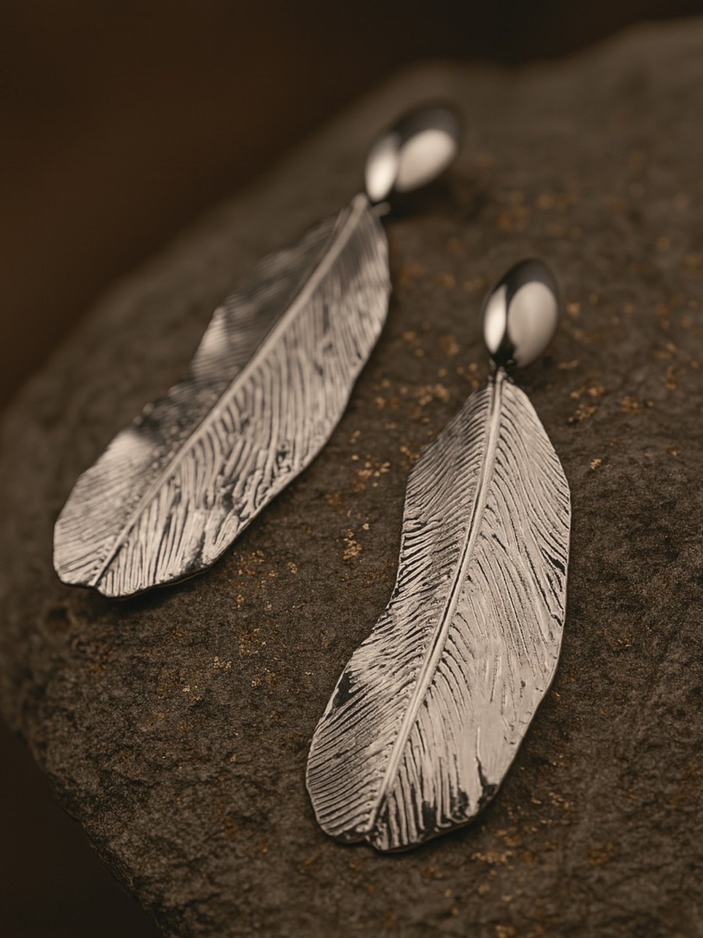 Silver Plated Leaf Design Western Earrings