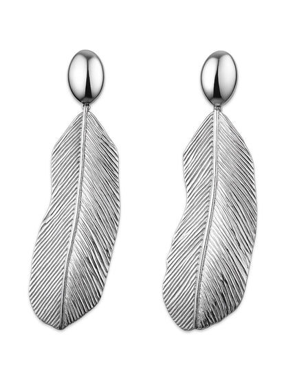 Silver Plated Leaf Design Western Earrings