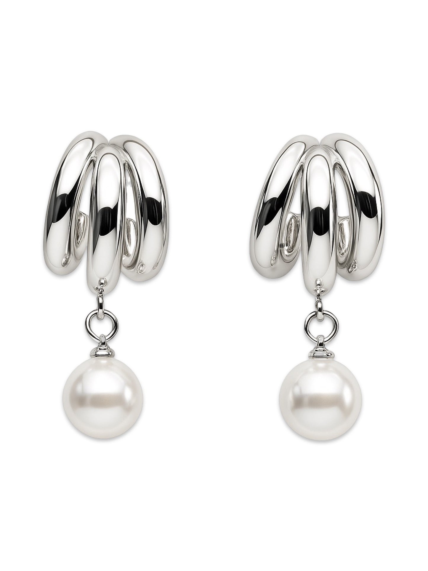 Half Hoop With Pearl Design Western Earrings