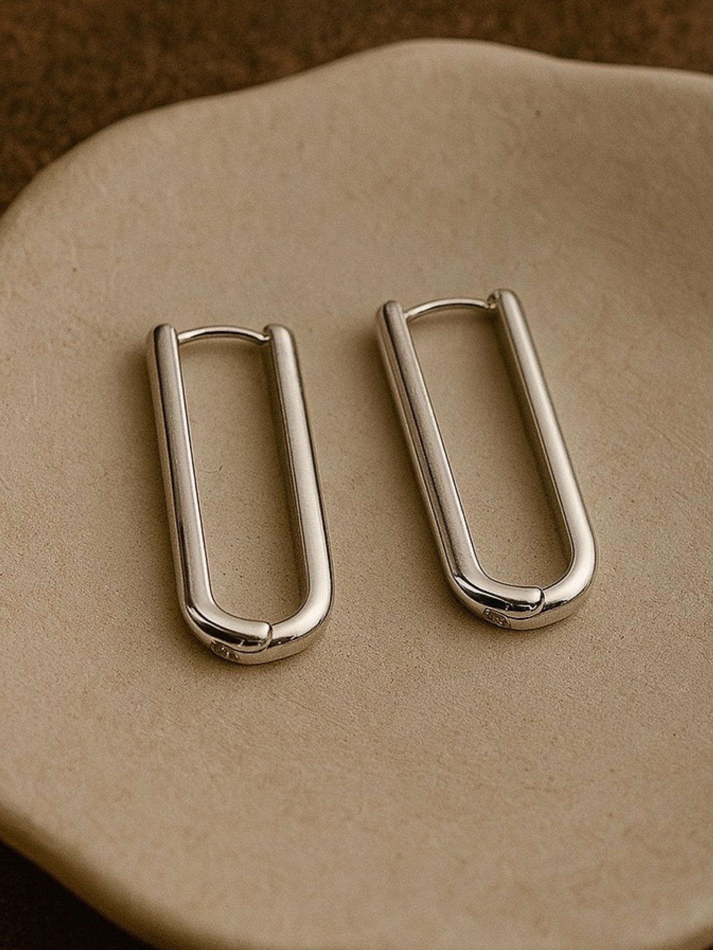 Silver Plated U Shape Design Western Earrings