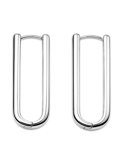 Silver Plated U Shape Design Western Earrings