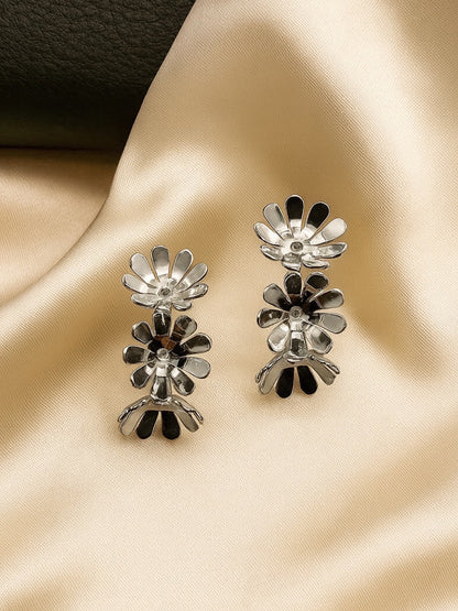 Sparkle Flower Hoop Design Western Earrings