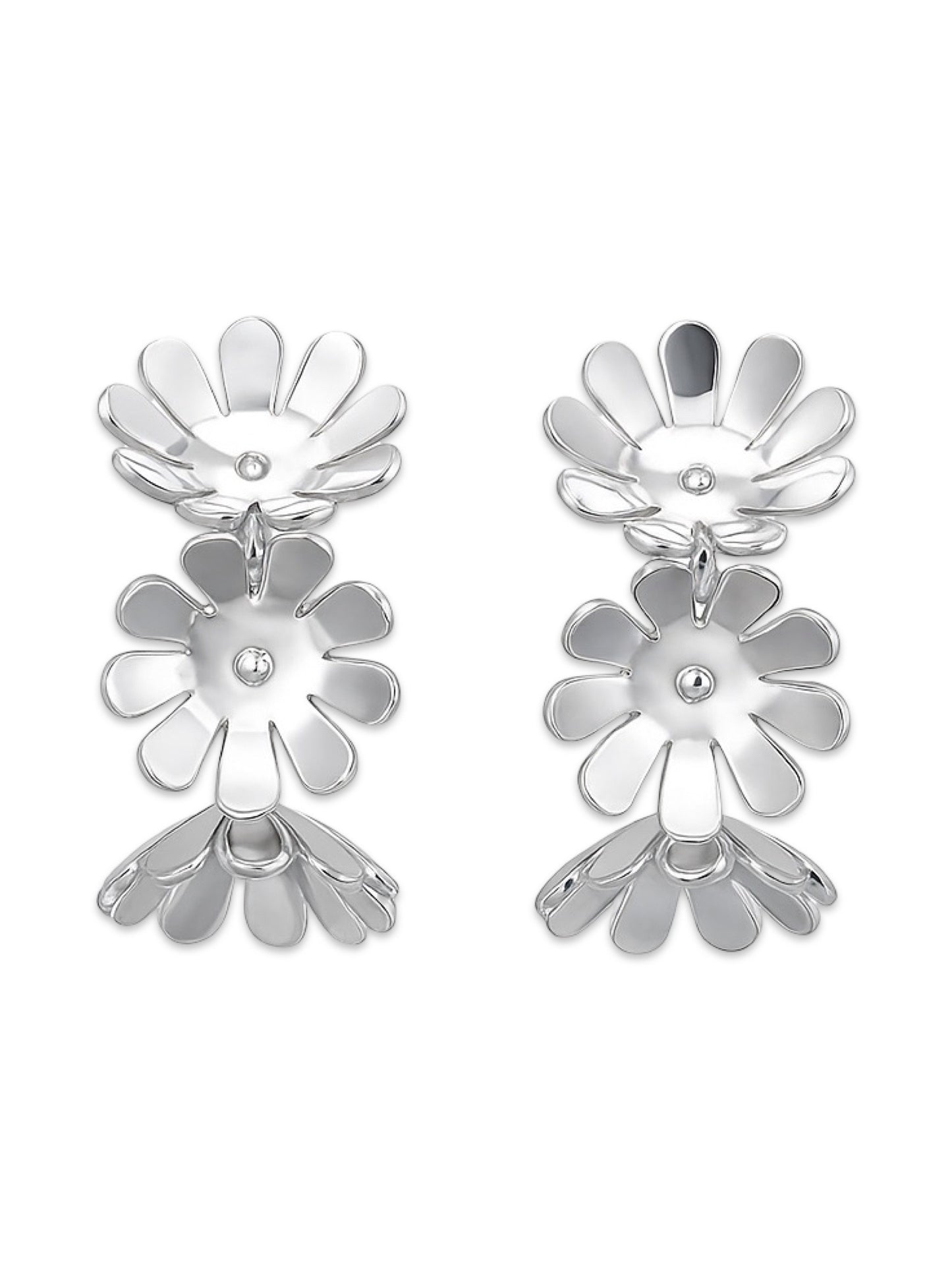 Sparkle Flower Hoop Design Western Earrings