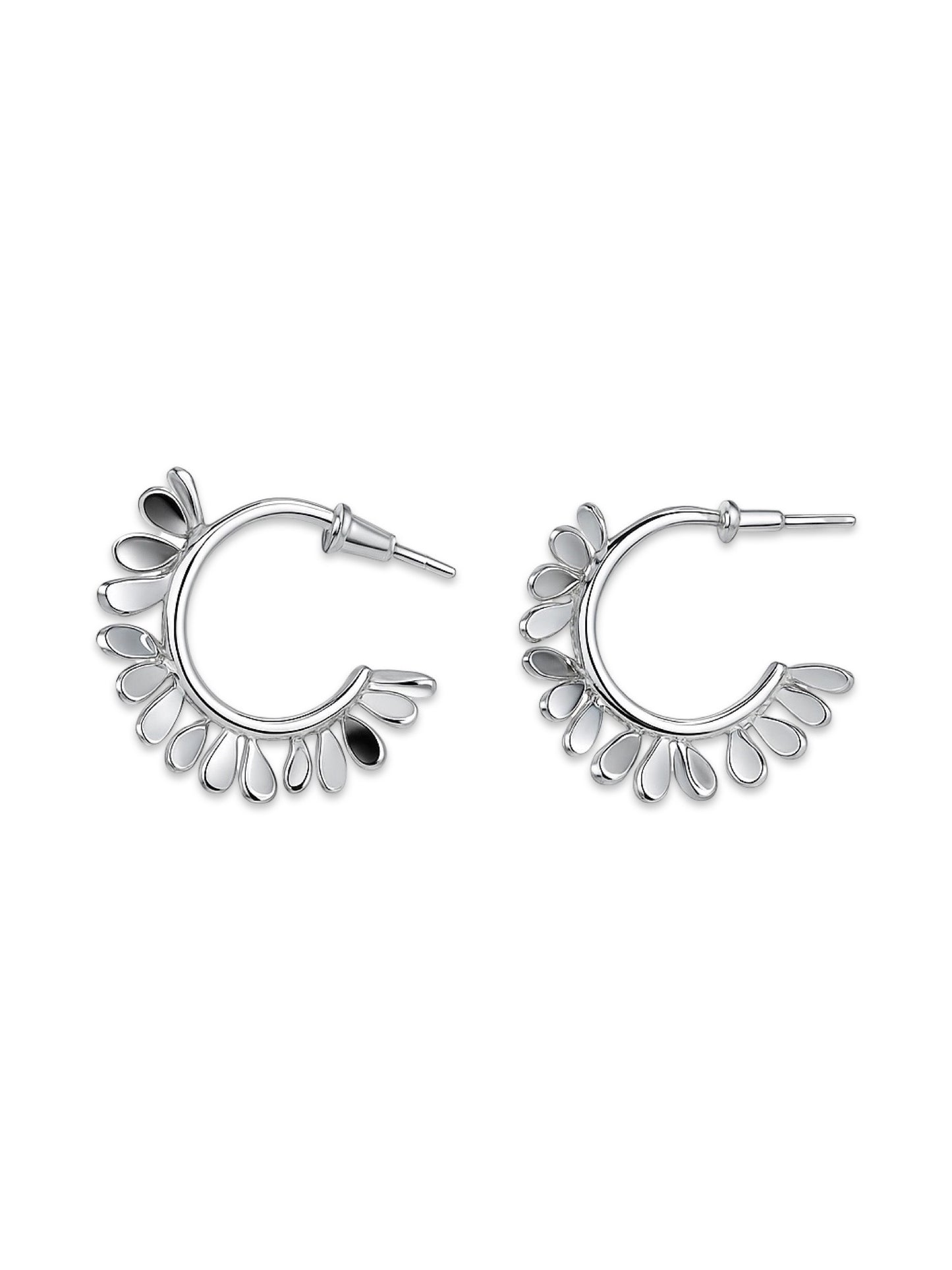 Sparkle Flower Hoop Design Western Earrings