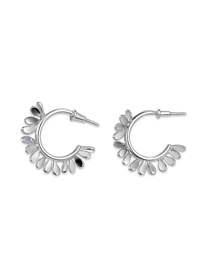 Sparkle Flower Hoop Design Western Earrings
