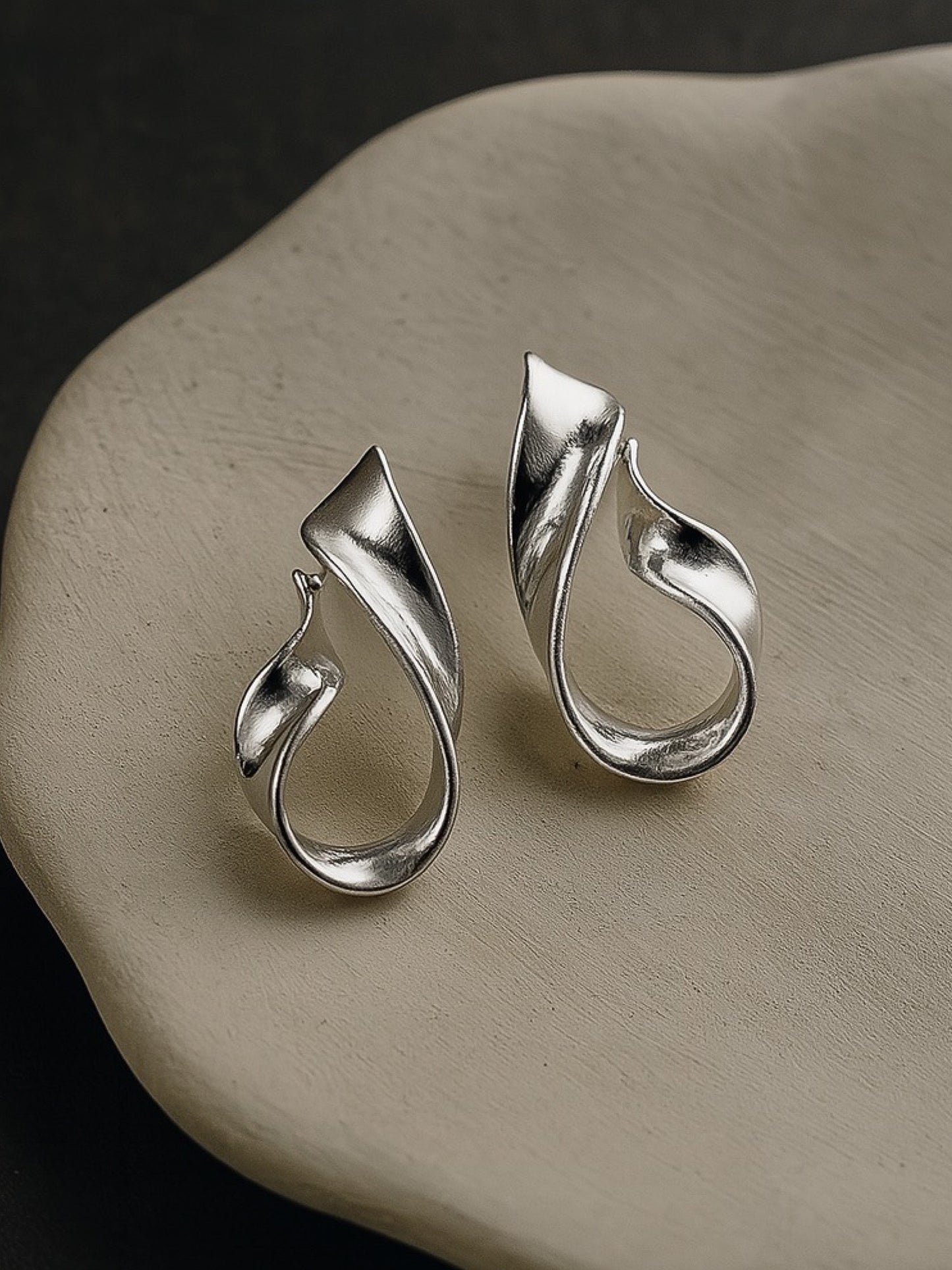 Silver Plated Twist Stud Design Western Earrings
