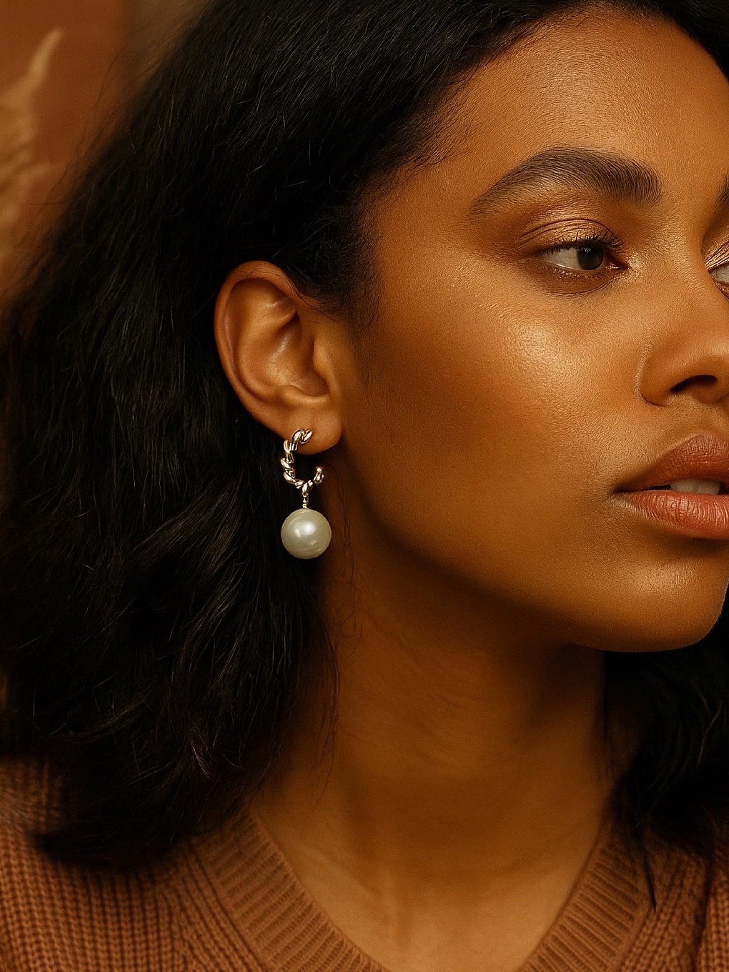 Pearl Drop Design Western Earrings