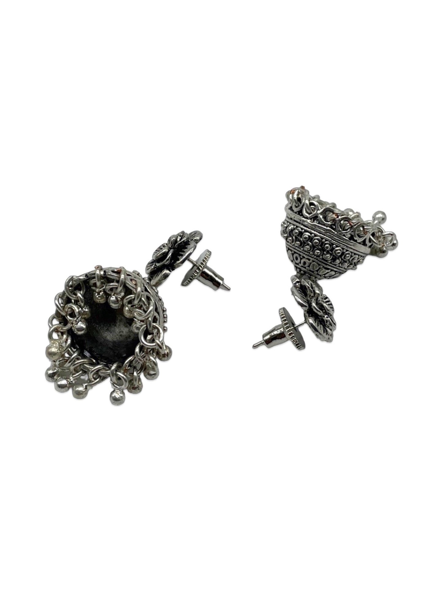 Jhumka Earrings Flower Design With Ghungroo