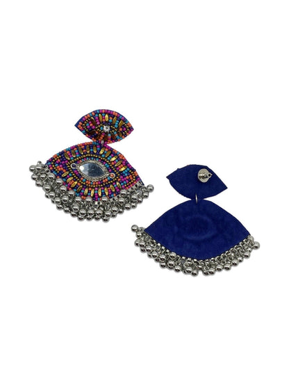 Beaded Earrings Evil Eye Design With Ghungroo