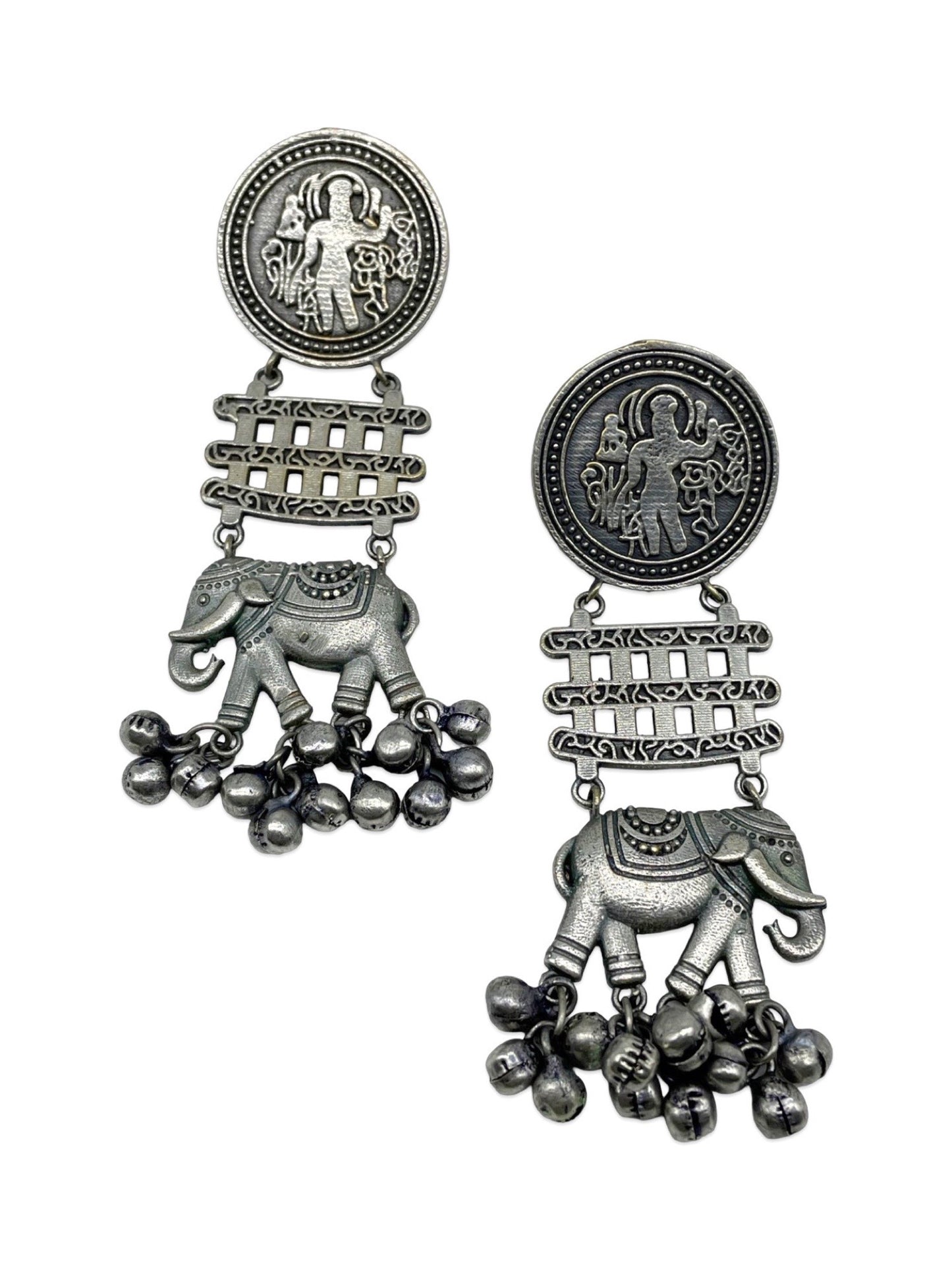 Stud/Drop Earrings Elephant Design With Ghungroo