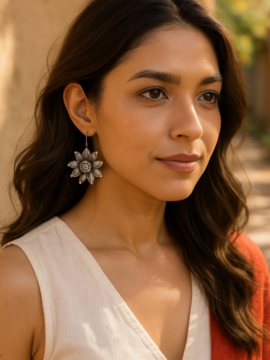 Stud Earrings Flower Design