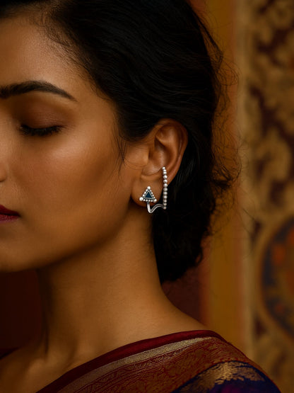 Loop Cuff Afghani Jhumka Earrings Snake Shape Triangle Designs