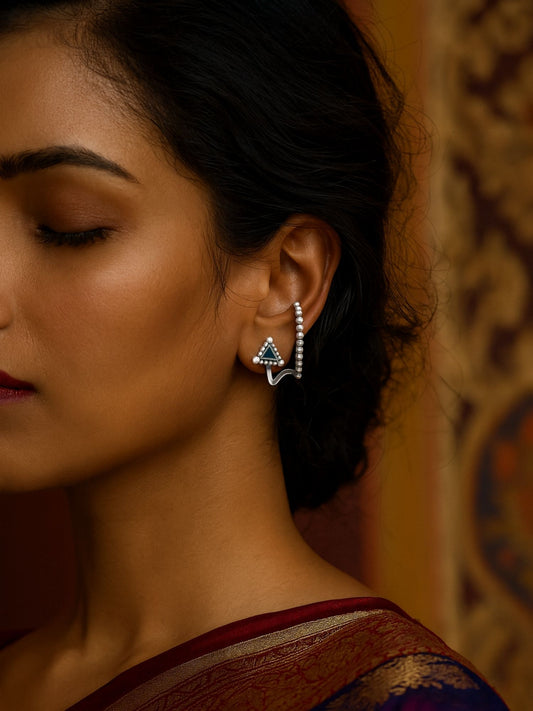 Loop Cuff Afghani Jhumka Earrings Snake Shape Triangle Designs