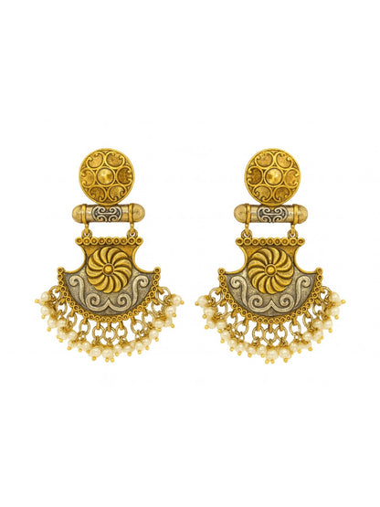 Dangler Afghani Jhumka Earrings Flower Designs With Pearl