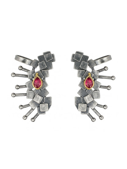 Stud Afghani Jhumka Earrings Ear cuff Drop With Stone Designs