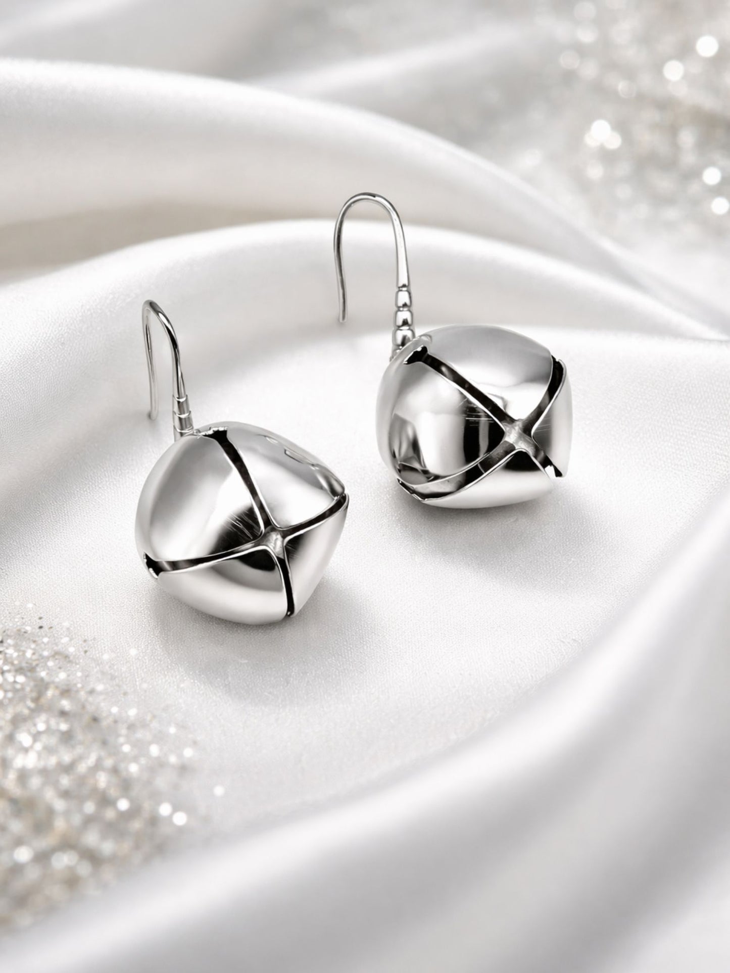 Silver Bell Design Drop Earrings for Women