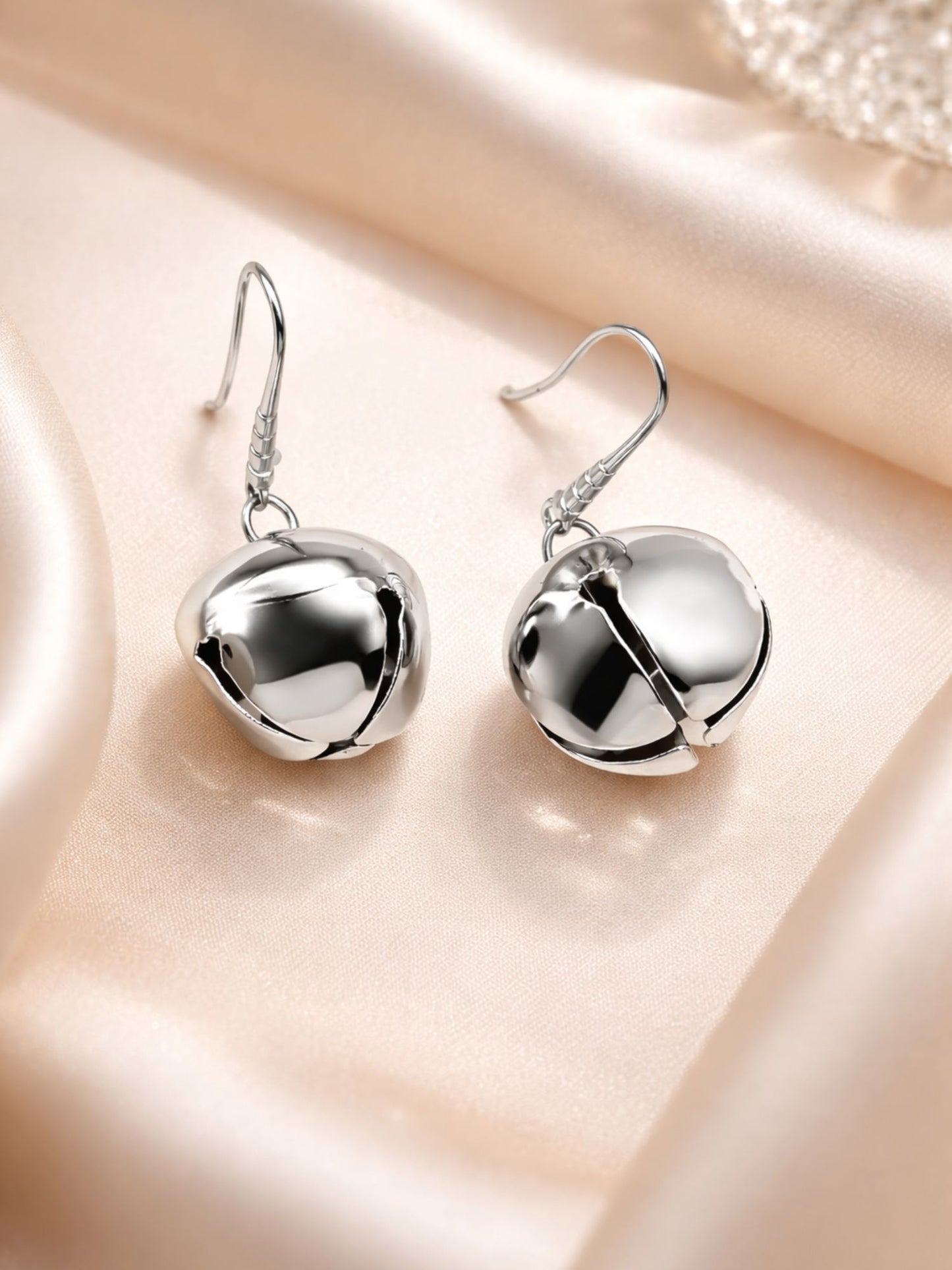 Silver Bell Design Drop Earrings for Women