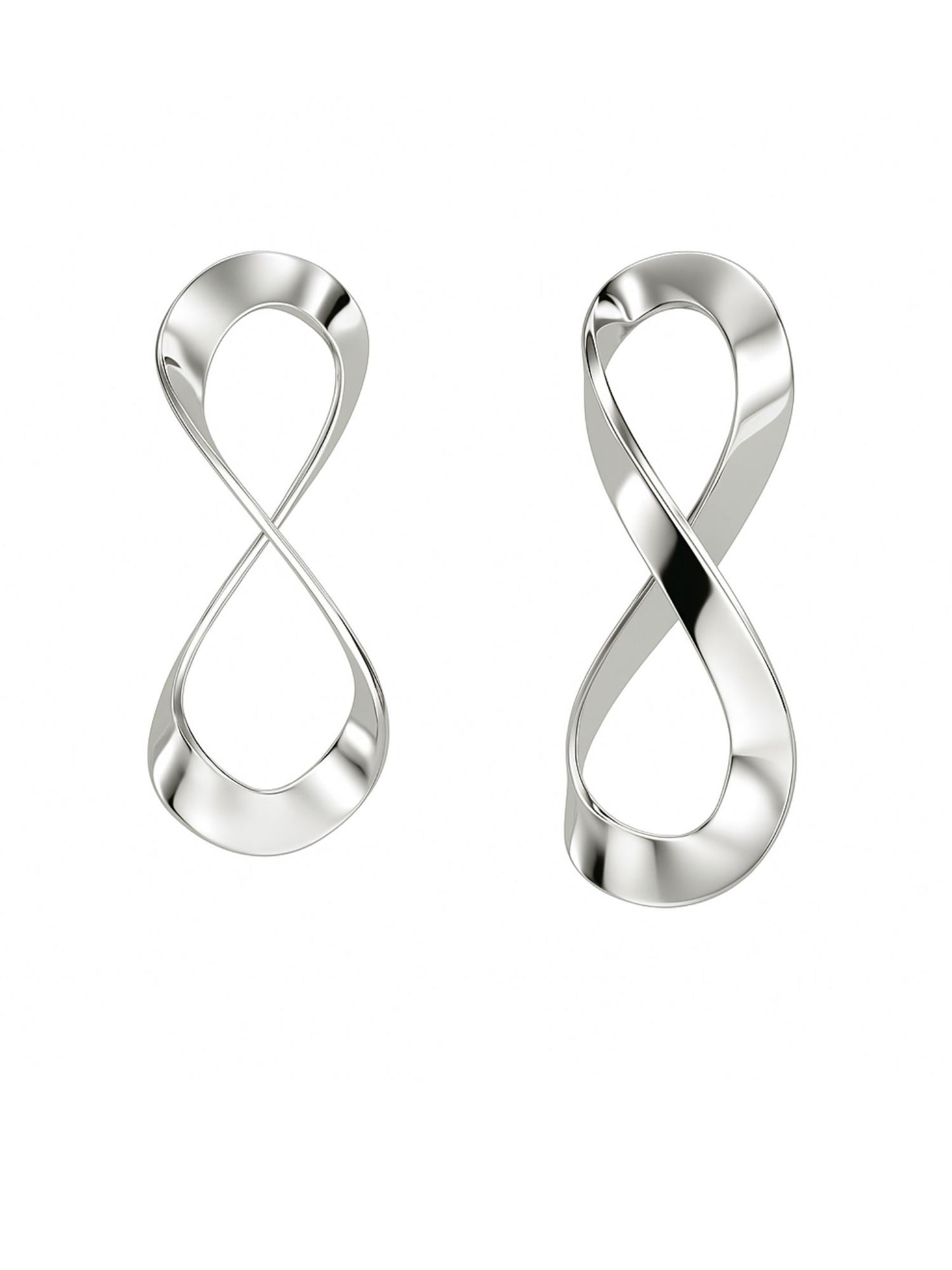 Infinity Twist Silver Earrings for Women
