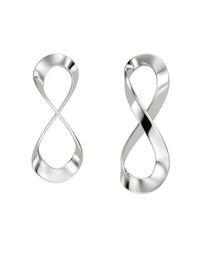 Infinity Twist Silver Earrings for Women