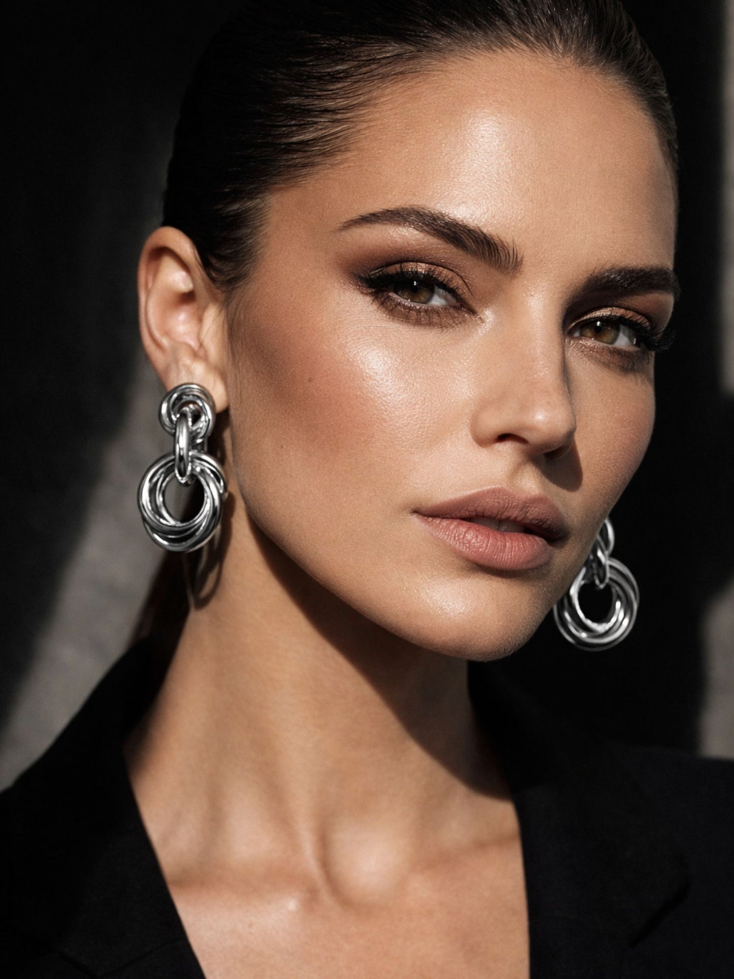 Silver Plated Interlinked Knot Drop Western Earrings