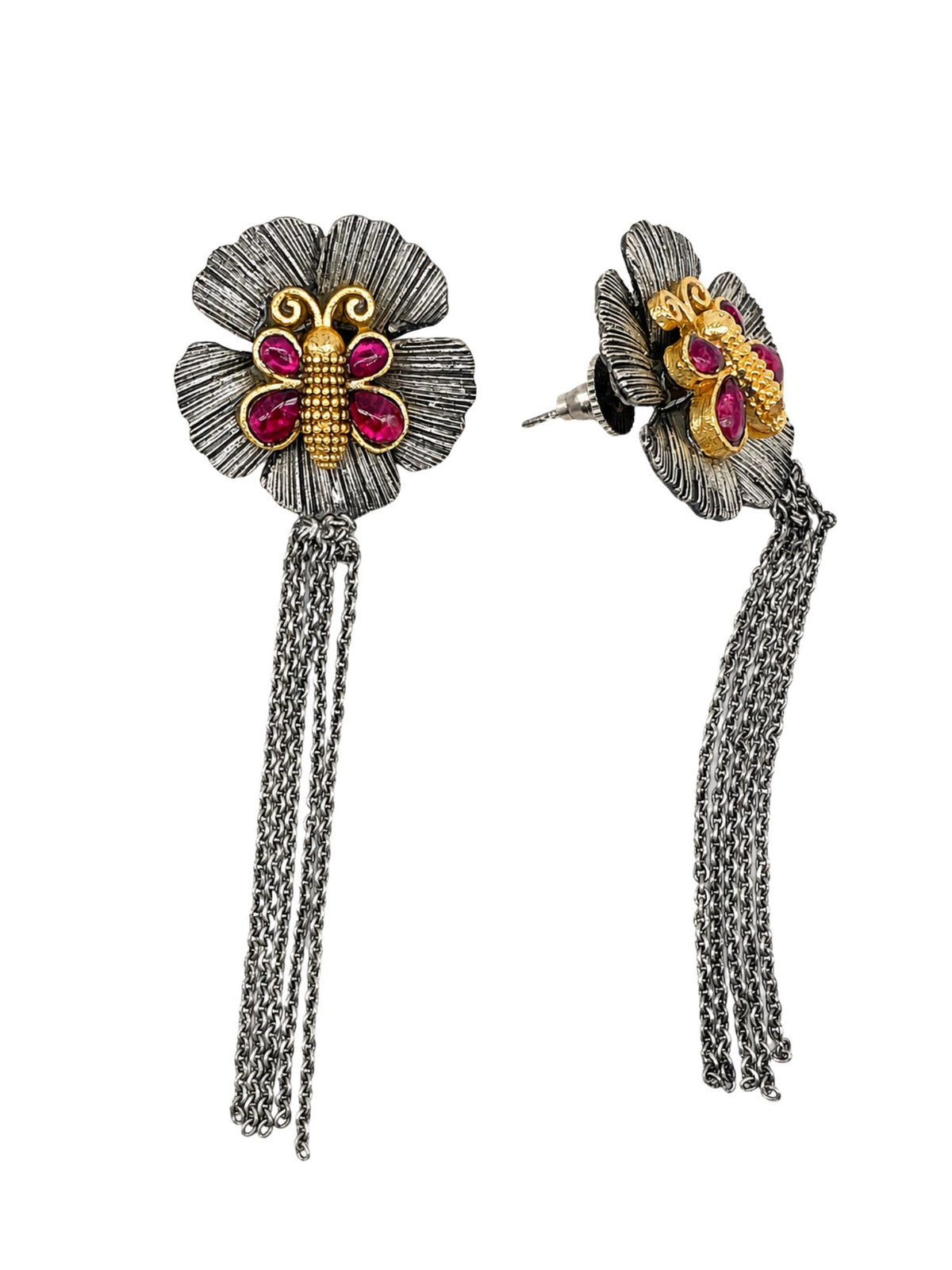 Oxidized Butterfly Earrings for Navaratri