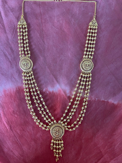 Gold Plated Layer Round Pendant Necklace