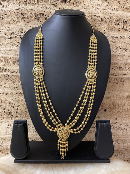 Gold Plated Layer Round Pendant Necklace