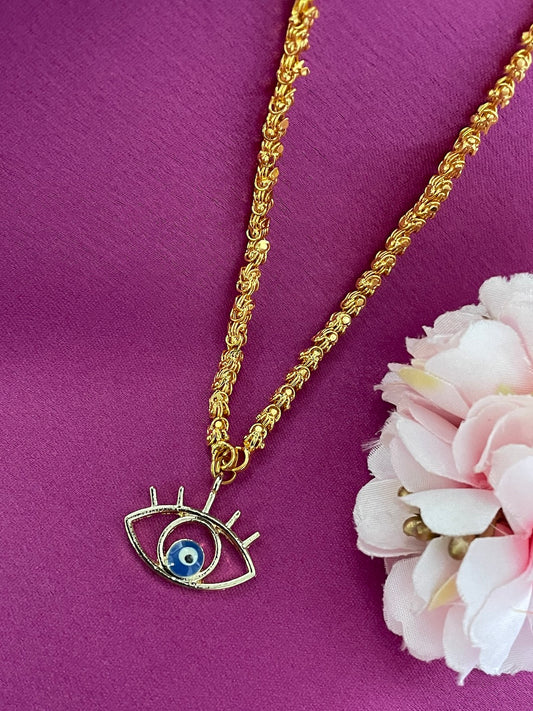 Evil Eye Pendant Chain long Necklace