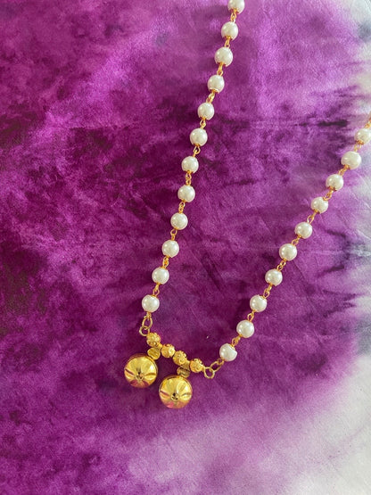 Two Vati With Pearl Mala/Chain Necklace