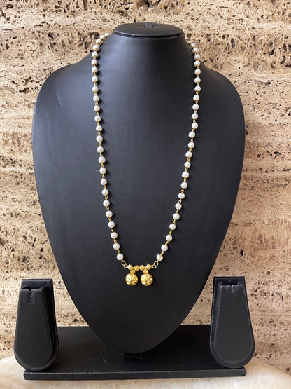 Two Vati With Pearl Mala/Chain Necklace