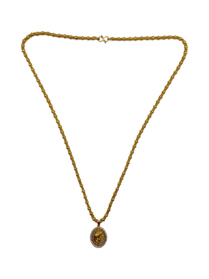 Lord AD Ganesha Pendant Long Chain Necklace