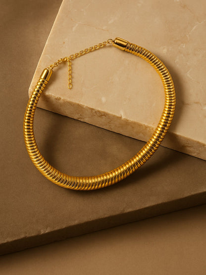 Gold Coil Choker Necklace for Women | Adjustable