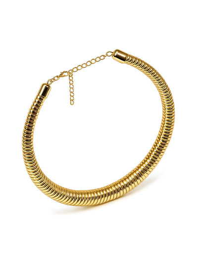 Gold Coil Choker Necklace for Women | Adjustable