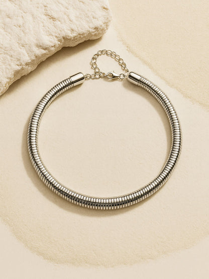 Silver Coil Choker Necklace for Women | Western