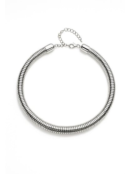 Silver Coil Choker Necklace for Women | Western