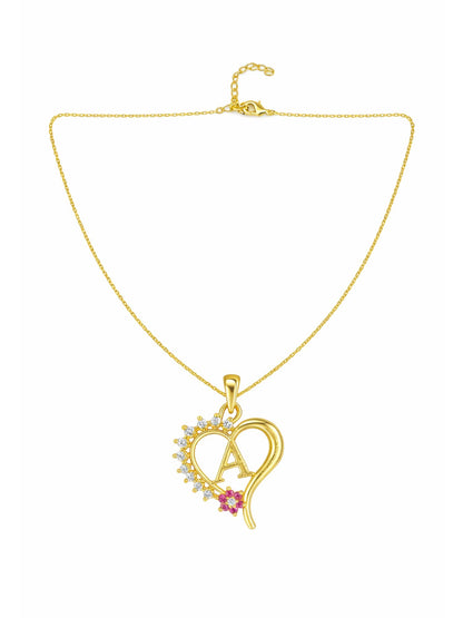 A To Z Letter Heart Initial Gold Short Necklace for Women
